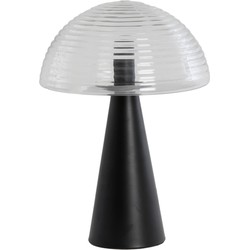 Light & Living - tafellamp - Mueda - zwart - glas metaal - bureaulamp - E27 - 1891812