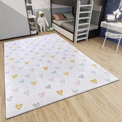 Kindervloerkleed - Adventures Hartjes Crème/Multi - 160 X 235 CM