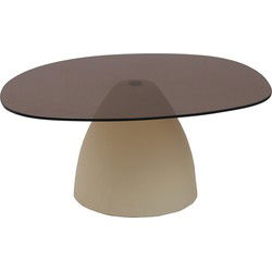 Brix - Salontafel Mylon - Beige - Glas - 86 cm