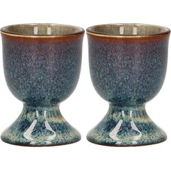 Cosy & Trendy Eierdopje van porselein - 2x - bruin - 5 cm - Houders - Eierdopjes