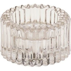 Candle/Tealightholder - Glass - Smokey - 8x4cm