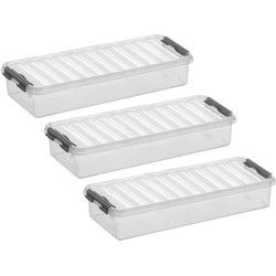 Sunware opbergbox - 6x - transparant - 2.5L - 38 x 14 x 6 cm - Opbergbox