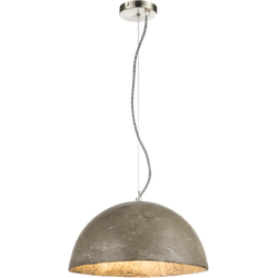Hanglamp met zilveren halve kap  | Metaal | Hanglamp | Zilver | Woonkamer | Eetkamer