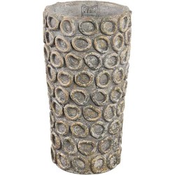 PTMD Bloempot Ginte - 16x16x30 cm - Cement - Grijs