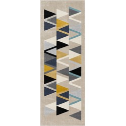 Modern Scandinavisch Loper Gang DELANEY - Meerkleurig/Grijs - 80x220 cm 