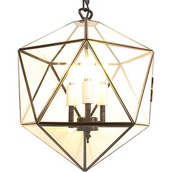 LumiLamp Hanglamp  30x30x160 cm  Transparant Metaal Glas Hanglamp Eettafel