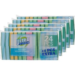 Ultra Clean Voordelige schuursponsjes/schoonmaaksponsjes - 120 x stuks - Schuursponzen