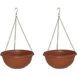 HANGENDE PLANTENBAK BLOEMPOT MET KETTING diameter 26cm-set 2 stuks