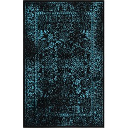 Safavieh Distressed Vintage Indoor Woven Area Rug, Adirondack Collection, ADR109, in Black & Teal, 122 X 183 cm