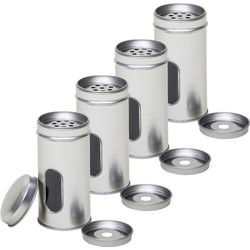 Rond kruidenpotje met strooier - 4x - 10 x 5 cm - Kruidenstrooier - Voorraadblikken