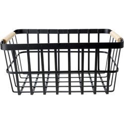 Cosy & Trendy opbergmand - zwart - metaal - 30 x 20 x 14 cm - Opbergmanden