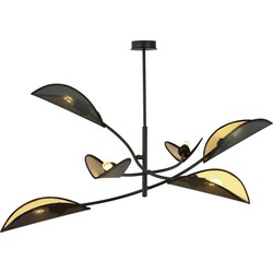 moderne plafondlamp Olivieri Zwart 6-lichts