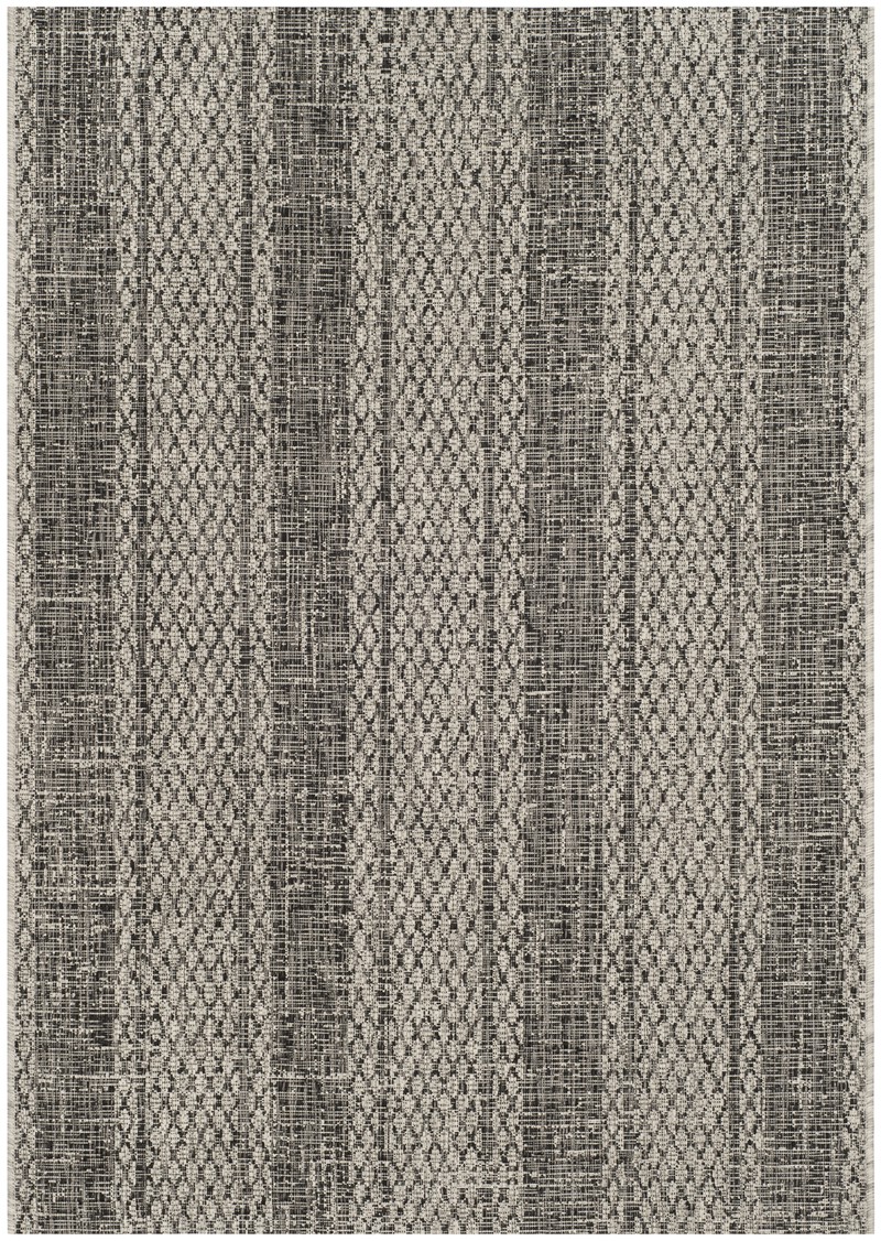 Safavieh Contemporary Indoor/Outdoor Woven Area Rug, Courtyard Collection, CY8736, in Light Grey & Black, 122 X 170 cm - 