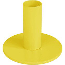 Candleholder - Basic - Metal - Yellow - 8x8x6,5cm