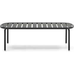 Kave Home - Salontafel Joncols voor buiten in aluminium met grijs gelakte afwerking Ø 110 x 62 cm