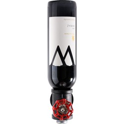 Decopatent® Wand Wijnrek - Metaal - Voor 1 Wijnfles en Fictieve Draai knop - Flessenrek - Muur Wijnflesrek - Wijnrekje - Zwart