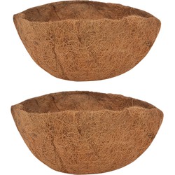 2x stuks voorgevormde inlegvellen kokos voor hanging basket 35 cm - kokosinleggers - Plantenbakken