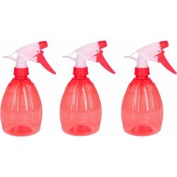 3x Waterspray plantensproeiers rood 500 ml - Plantenspuiten