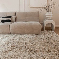 Hoogpolig Vloerkleed Pilo Beige Polyester Interieur05 - 240 x 340 cm - (XL)