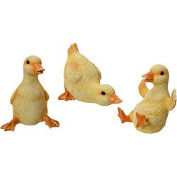 Eend polyresin l10b11h14 cm geel a3