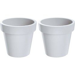 Prosperplast Bloempot - 2x - D60 x H52 cm - wit - kunststof - Plantenpotten