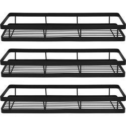 QUVIO Kruidenrek keuken metaal - Zwart - 40 cm - set van 3