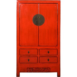 Fine Asianliving Antieke Chinese Bruidskast Rood High Gloss