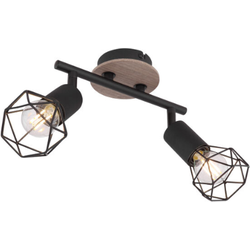 Moderne zwarte kooi plafondlamp | 2-lichts | E14 | Ideaal voor woon- en eetkamer