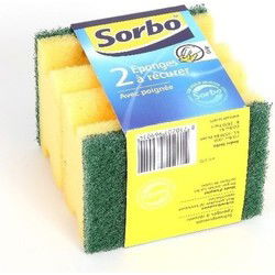 Sorbo Schuursponzen/schuursponsjes - 8x - met handgreep - 9 x 6,5 cm - Schuursponzen