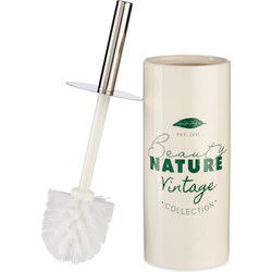 Berilo Toiletborstel - met houder - nature - keramiek - 31 cm - Toiletborstels