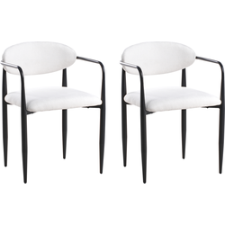 Beliani TANEVIK - Eetkamerstoel-Wit-Polyester