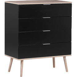 Beliani WALPI - Commode-Zwart-MDF, Vezelplaat