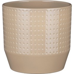 Mica Decorations Nola Bloempot - 19x19x18 cm - Keramiek - Beige