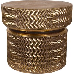 Clayre & Eef Bijzettafel  Ø 58x52 cm Goudkleurig Metaal Rond Plantentafel