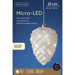 MicroLED denappel d15h21 cm frost kerst