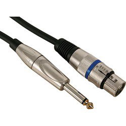 Xlr-kabel xlr vrouwelijk naar jack 6.35 mm mono 10 m
