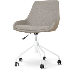 Nout-Isa bureaustoel warm grijs - wit onderstel