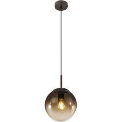Hanglamp 1-lichts | Amberkleurig glas | E27 | Varas | Woonkamer | Eetkamer