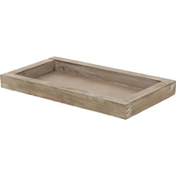 Houten naturel wash kaarsenplateau onderzet bord/kaarsonderzetter 28 x 15 cm - Kaarsenplateaus