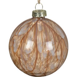 Kerstbal glas d8l8h8 cm pec.bruin