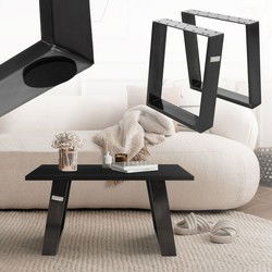 Set van 2 tafellopers Banklopers 80GRAD helling 40x43 cm Industrieel 8x2 cm staal ML-Design