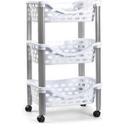 Plasticforte Keukentrolley - 3-laags - wit - 40 x 65 cm - Opberg trolley