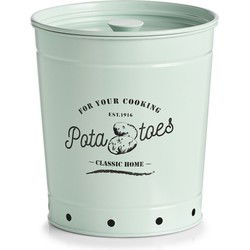 Zeller Aardappelbak - met deksel - metaal - mintgroen - 21 cm - 6.5L - Voorraadblikken