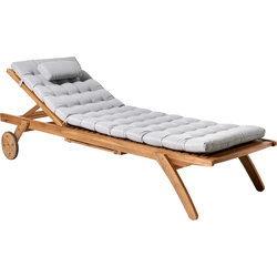 Beliani CESANA PREMIUM - Tuinligstoel-Lichte houtkleur-Acaciahout