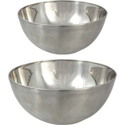 Svenska Living Salade/serveer schalen - mat zilver - RVS - 29 en 23 cm - keuken accessoires - Serveerschalen