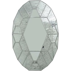 PTMD Dilan Ovale Spiegel Antiek - 76 x 51 x 5 cm - Ijzer/Glas - Zwart