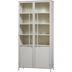 WOOOD Exhibit 2-deurs Vitrinekast XL - Metaal - Zand - 200x99x44