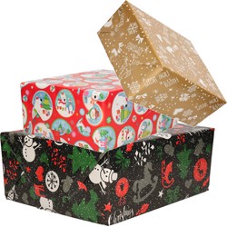 3x Rollen Kerst inpakpapier/cadeaupapier 2,5 x 0,7 meter - Cadeaupapier