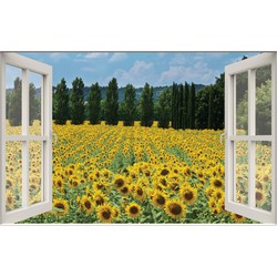 Raam Zonnebloem 140x90cm Tuindoek - Customize-it