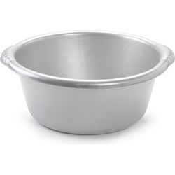 PlasticForte Afwasteil - 6 liter - rond - zilverkleurig - afwasbak - Afwasbak